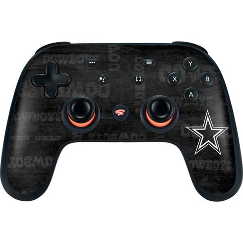 NFL Dallas Cowboys Black & White Google Stadia Controller Skin